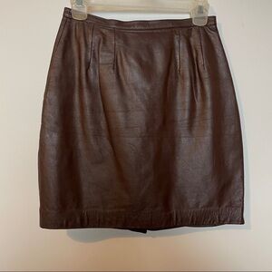 Matters of Degrees 100% Leather Brown Lined Skirt